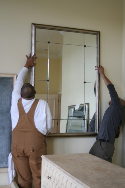 Putting the mirrors into position